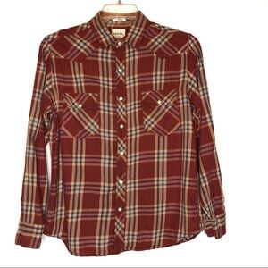 Fossil 54 Red Plaid Vintage Fit Button Down‎ Shirt